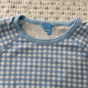 Draper James Blue Gingham lightweight Sweatshirt